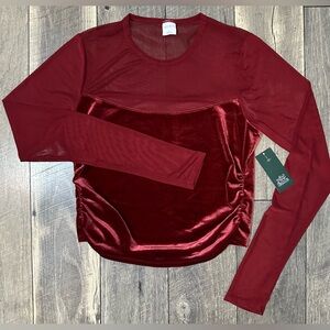 Wild Fable NWT Net and Velvet Shirt
